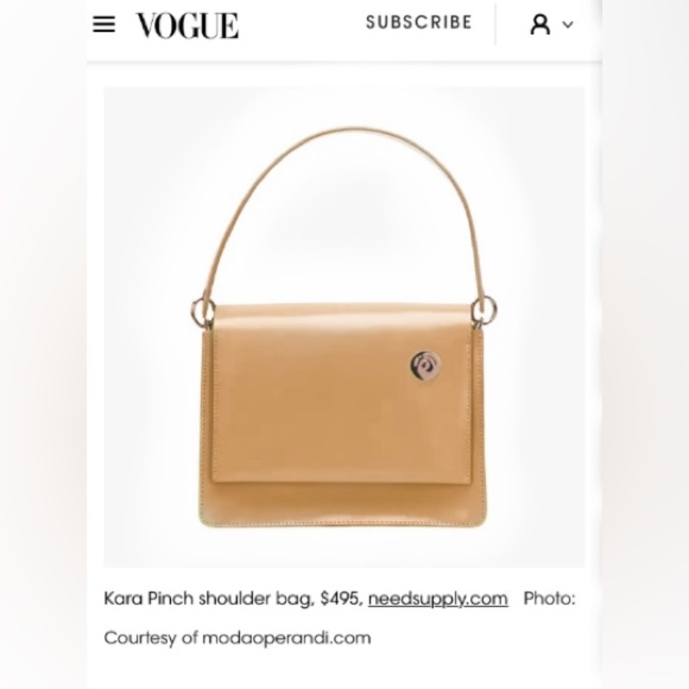 Kara Beige / Cream Leather Shoulder / Armpit Bag